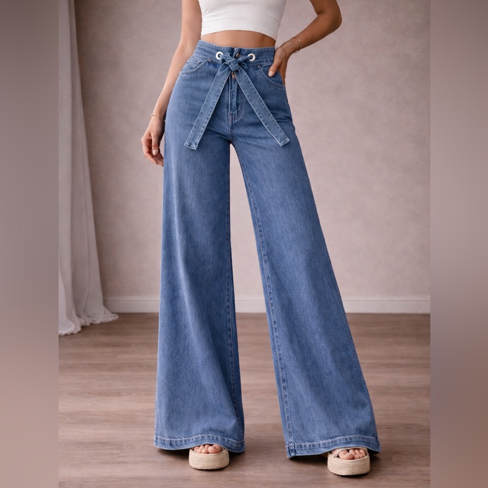 Express High-Waisted Blue Flare Jeans